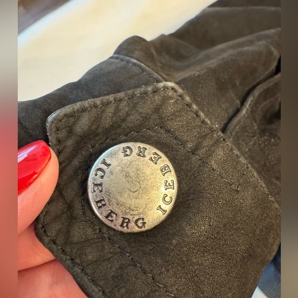 VTG! ICEBERG Ice Peace Panda Bomber Pelle Leather w/ Panda Embroidery, sz XL - Picture 11 of 14